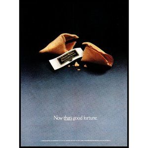 1988 Johnnie Walker Black Label Scotch Fortune Cookie Vintage Print Ad Wall Art